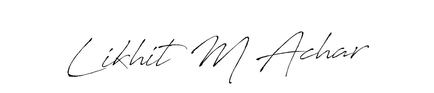 How to make Likhit M Achar signature? Antro_Vectra is a professional autograph style. Create handwritten signature for Likhit M Achar name. Likhit M Achar signature style 6 images and pictures png