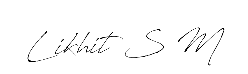 How to make Likhit S M signature? Antro_Vectra is a professional autograph style. Create handwritten signature for Likhit S M name. Likhit S M signature style 6 images and pictures png