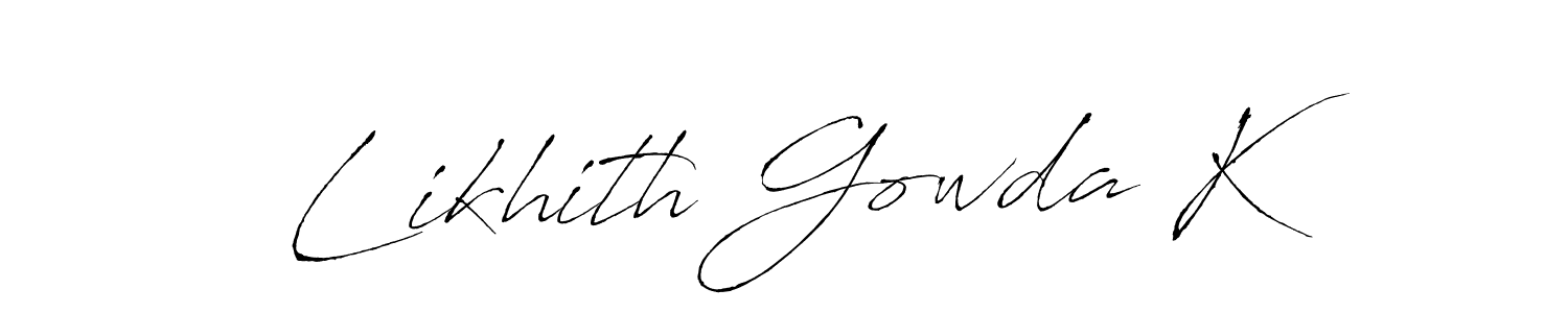 Similarly Antro_Vectra is the best handwritten signature design. Signature creator online .You can use it as an online autograph creator for name Likhith Gowda K. Likhith Gowda K signature style 6 images and pictures png