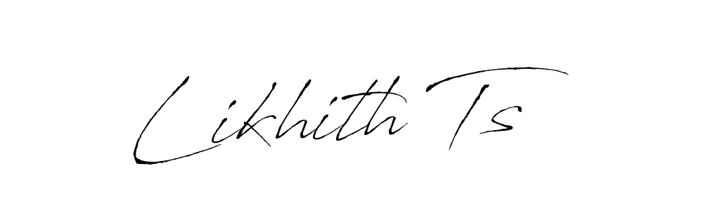 The best way (Antro_Vectra) to make a short signature is to pick only two or three words in your name. The name Likhith Ts include a total of six letters. For converting this name. Likhith Ts signature style 6 images and pictures png