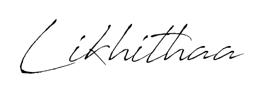 A modern signature idea for name Likhithaa using Antro_Vectra font. Clean strokes and elegant curves make it stand out instantly. Likhithaa signature style 6 images and pictures png