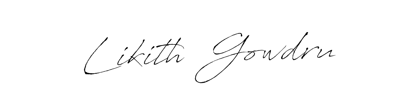 How to make Likith  Gowdru name signature. Use Antro_Vectra style for creating short signs online. This is the latest handwritten sign. Likith  Gowdru signature style 6 images and pictures png