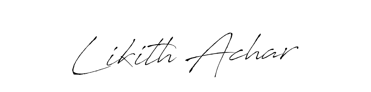 Antro_Vectra is a professional signature style that is perfect for those who want to add a touch of class to their signature. It is also a great choice for those who want to make their signature more unique. Get Likith Achar name to fancy signature for free. Likith Achar signature style 6 images and pictures png