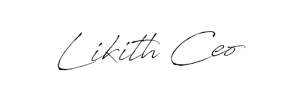 How to make Likith Ceo name signature. Use Antro_Vectra style for creating short signs online. This is the latest handwritten sign. Likith Ceo signature style 6 images and pictures png