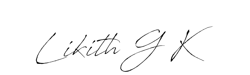 This is the best signature style for the Likith G K name. Also you like these signature font (Antro_Vectra). Mix name signature. Likith G K signature style 6 images and pictures png