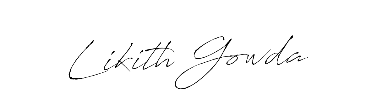 The best way (Antro_Vectra) to make a short signature is to pick only two or three words in your name. The name Likith Gowda include a total of six letters. For converting this name. Likith Gowda signature style 6 images and pictures png