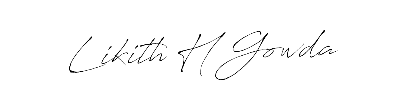 How to make Likith H Gowda signature? Antro_Vectra is a professional autograph style. Create handwritten signature for Likith H Gowda name. Likith H Gowda signature style 6 images and pictures png