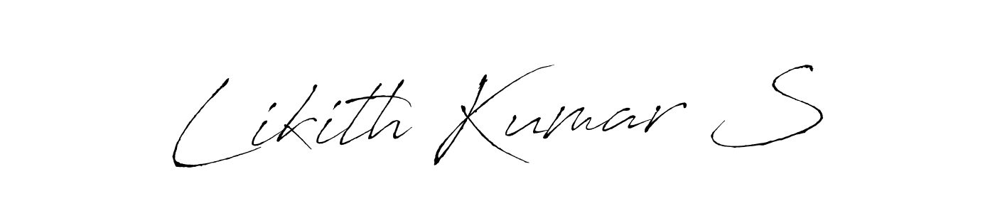 Antro_Vectra is a professional signature style that is perfect for those who want to add a touch of class to their signature. It is also a great choice for those who want to make their signature more unique. Get Likith Kumar S name to fancy signature for free. Likith Kumar S signature style 6 images and pictures png