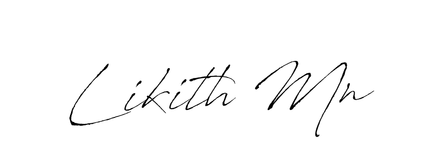 Likith Mn stylish signature style. Best Handwritten Sign (Antro_Vectra) for my name. Handwritten Signature Collection Ideas for my name Likith Mn. Likith Mn signature style 6 images and pictures png