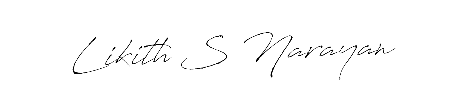 if you are searching for the best signature style for your name Likith S Narayan. so please give up your signature search. here we have designed multiple signature styles  using Antro_Vectra. Likith S Narayan signature style 6 images and pictures png