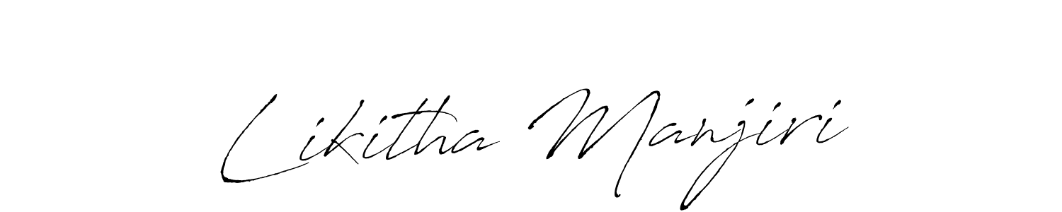 Also we have Likitha Manjiri name is the best signature style. Create professional handwritten signature collection using Antro_Vectra autograph style. Likitha Manjiri signature style 6 images and pictures png