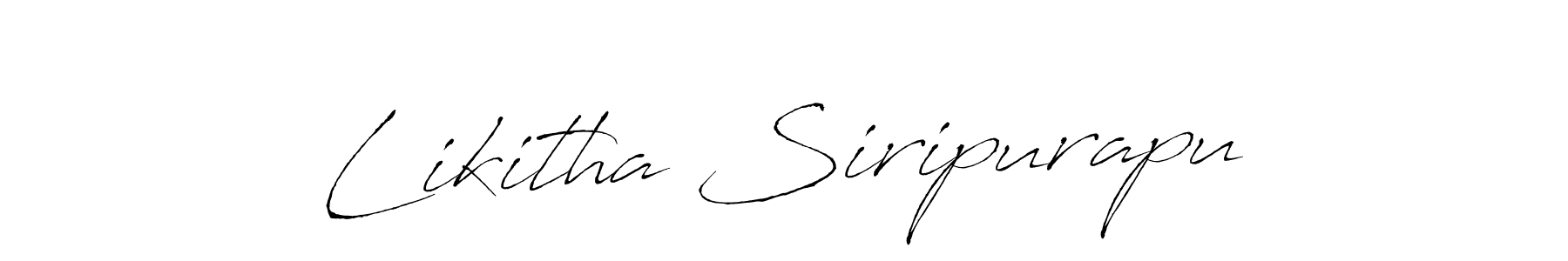 Make a beautiful signature design for name Likitha Siripurapu. With this signature (Antro_Vectra) style, you can create a handwritten signature for free. Likitha Siripurapu signature style 6 images and pictures png