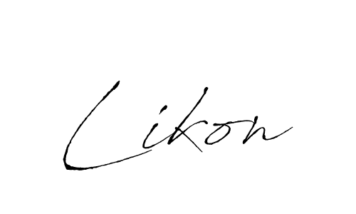 Make a beautiful signature design for name Likon. With this signature (Antro_Vectra) style, you can create a handwritten signature for free. Likon signature style 6 images and pictures png