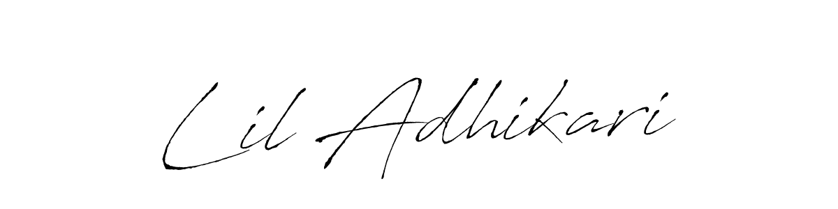 Antro_Vectra is a professional signature style that is perfect for those who want to add a touch of class to their signature. It is also a great choice for those who want to make their signature more unique. Get Lil Adhikari name to fancy signature for free. Lil Adhikari signature style 6 images and pictures png