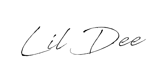 Use a signature maker to create a handwritten signature online. With this signature software, you can design (Antro_Vectra) your own signature for name Lil Dee. Lil Dee signature style 6 images and pictures png
