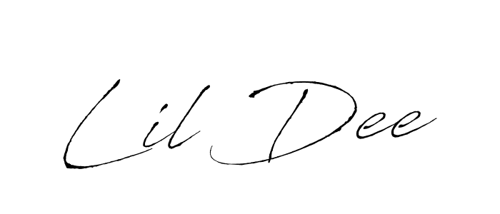 Design your own signature with our free online signature maker. With this signature software, you can create a handwritten (Antro_Vectra) signature for name Lil Dee. Lil Dee signature style 6 images and pictures png