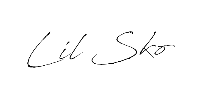 How to Draw Lil Sko signature style? Antro_Vectra is a latest design signature styles for name Lil Sko. Lil Sko signature style 6 images and pictures png