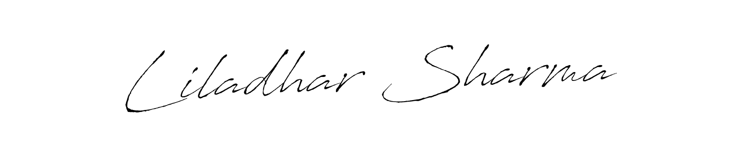 You should practise on your own different ways (Antro_Vectra) to write your name (Liladhar Sharma) in signature. don't let someone else do it for you. Liladhar Sharma signature style 6 images and pictures png