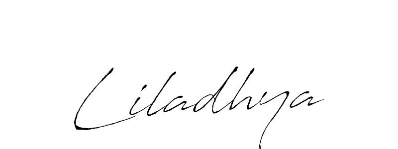 Design your own signature with our free online signature maker. With this signature software, you can create a handwritten (Antro_Vectra) signature for name Liladhya. Liladhya signature style 6 images and pictures png