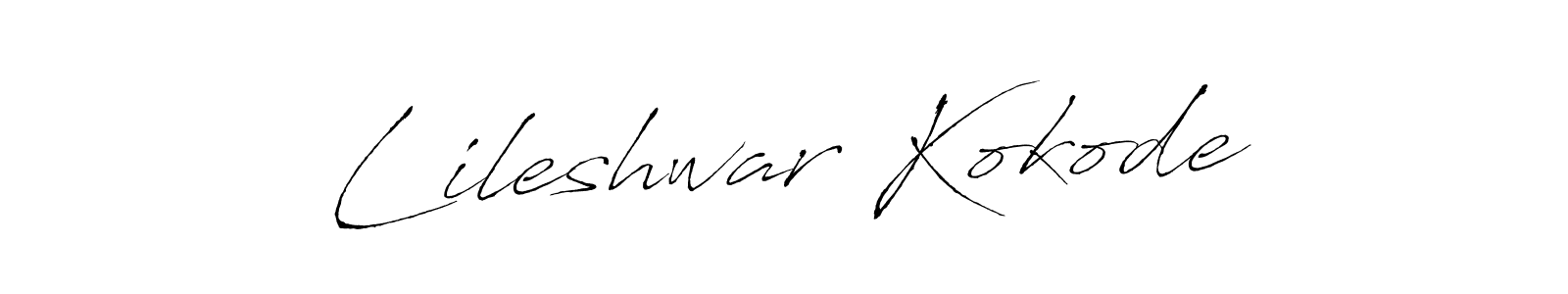Antro_Vectra is a professional signature style that is perfect for those who want to add a touch of class to their signature. It is also a great choice for those who want to make their signature more unique. Get Lileshwar Kokode name to fancy signature for free. Lileshwar Kokode signature style 6 images and pictures png