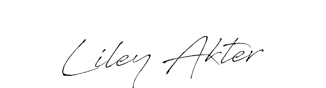 The best way (Antro_Vectra) to make a short signature is to pick only two or three words in your name. The name Liley Akter include a total of six letters. For converting this name. Liley Akter signature style 6 images and pictures png