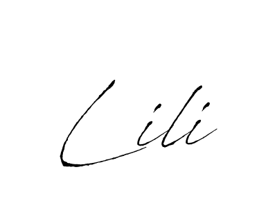 Design your own signature with our free online signature maker. With this signature software, you can create a handwritten (Antro_Vectra) signature for name Lili. Lili signature style 6 images and pictures png