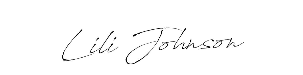 You should practise on your own different ways (Antro_Vectra) to write your name (Lili Johnson) in signature. don't let someone else do it for you. Lili Johnson signature style 6 images and pictures png