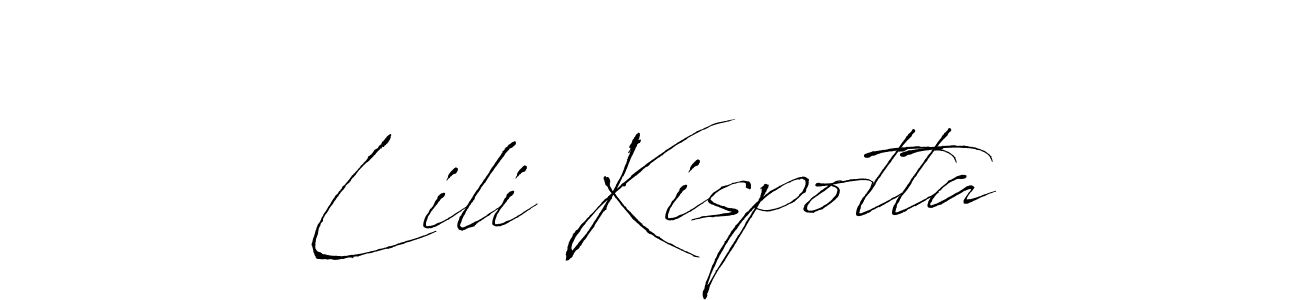Make a beautiful signature design for name Lili Kispotta. With this signature (Antro_Vectra) style, you can create a handwritten signature for free. Lili Kispotta signature style 6 images and pictures png