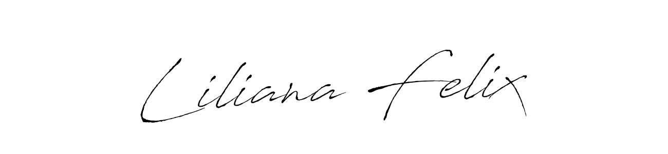 How to make Liliana Felix name signature. Use Antro_Vectra style for creating short signs online. This is the latest handwritten sign. Liliana Felix signature style 6 images and pictures png