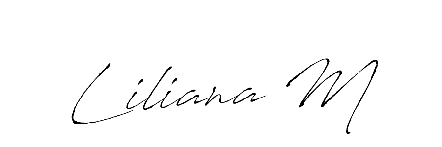 How to make Liliana M signature? Antro_Vectra is a professional autograph style. Create handwritten signature for Liliana M name. Liliana M signature style 6 images and pictures png