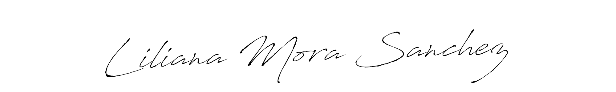 You should practise on your own different ways (Antro_Vectra) to write your name (Liliana Mora Sanchez) in signature. don't let someone else do it for you. Liliana Mora Sanchez signature style 6 images and pictures png