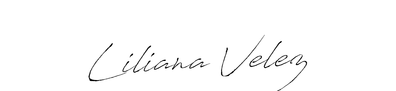 How to make Liliana Velez name signature. Use Antro_Vectra style for creating short signs online. This is the latest handwritten sign. Liliana Velez signature style 6 images and pictures png