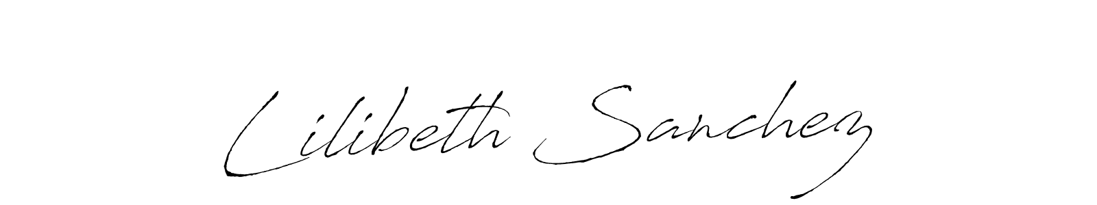 How to make Lilibeth Sanchez name signature. Use Antro_Vectra style for creating short signs online. This is the latest handwritten sign. Lilibeth Sanchez signature style 6 images and pictures png