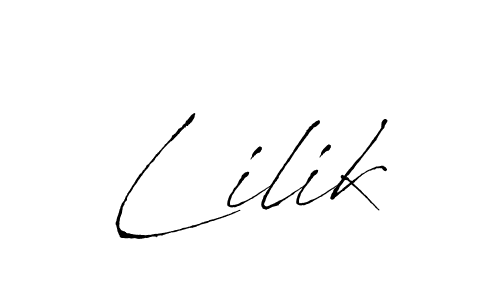 Use a signature maker to create a handwritten signature online. With this signature software, you can design (Antro_Vectra) your own signature for name Lilik. Lilik signature style 6 images and pictures png