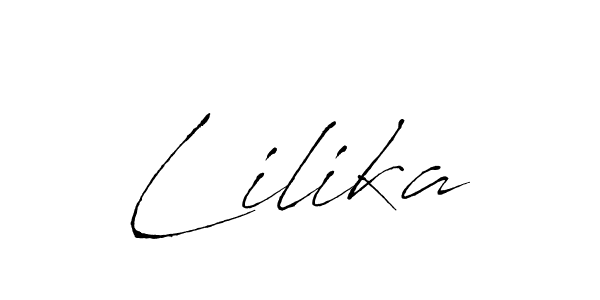 How to make Lilika name signature. Use Antro_Vectra style for creating short signs online. This is the latest handwritten sign. Lilika signature style 6 images and pictures png