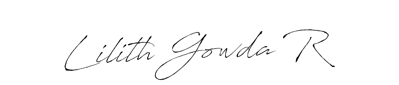 Use a signature maker to create a handwritten signature online. With this signature software, you can design (Antro_Vectra) your own signature for name Lilith Gowda R. Lilith Gowda R signature style 6 images and pictures png