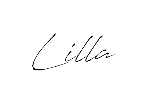 Lilla stylish signature style. Best Handwritten Sign (Antro_Vectra) for my name. Handwritten Signature Collection Ideas for my name Lilla. Lilla signature style 6 images and pictures png