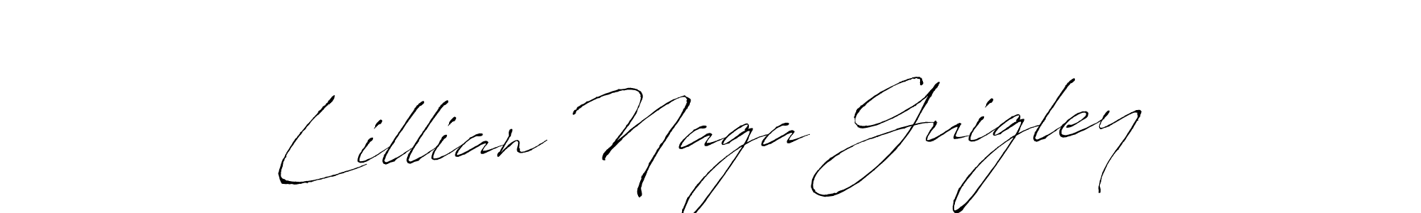 Antro_Vectra is a professional signature style that is perfect for those who want to add a touch of class to their signature. It is also a great choice for those who want to make their signature more unique. Get Lillian Naga Guigley name to fancy signature for free. Lillian Naga Guigley signature style 6 images and pictures png