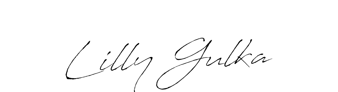 The best way (Antro_Vectra) to make a short signature is to pick only two or three words in your name. The name Lilly Gulka include a total of six letters. For converting this name. Lilly Gulka signature style 6 images and pictures png