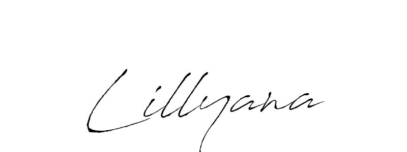 Create a beautiful signature design for name Lillyana. With this signature (Antro_Vectra) fonts, you can make a handwritten signature for free. Lillyana signature style 6 images and pictures png