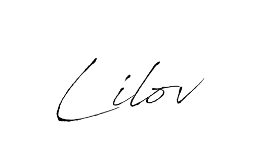 How to make Lilov name signature. Use Antro_Vectra style for creating short signs online. This is the latest handwritten sign. Lilov signature style 6 images and pictures png