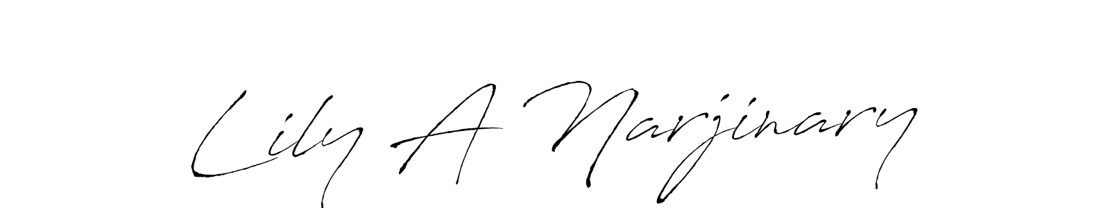 It looks lik you need a new signature style for name Lily A Narjinary. Design unique handwritten (Antro_Vectra) signature with our free signature maker in just a few clicks. Lily A Narjinary signature style 6 images and pictures png