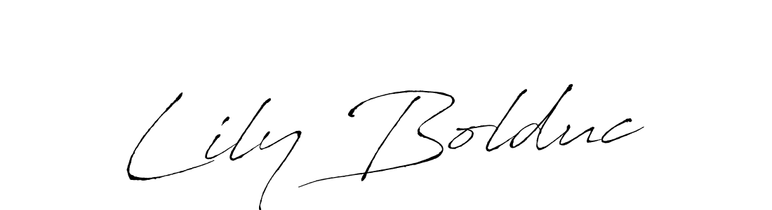 How to make Lily Bolduc name signature. Use Antro_Vectra style for creating short signs online. This is the latest handwritten sign. Lily Bolduc signature style 6 images and pictures png