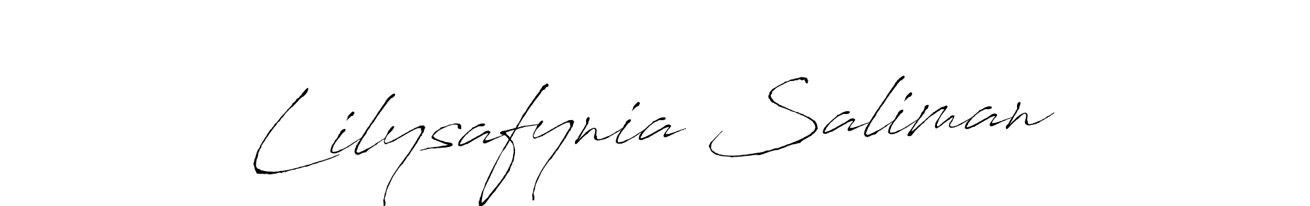 Antro_Vectra is a professional signature style that is perfect for those who want to add a touch of class to their signature. It is also a great choice for those who want to make their signature more unique. Get Lilysafynia Saliman name to fancy signature for free. Lilysafynia Saliman signature style 6 images and pictures png