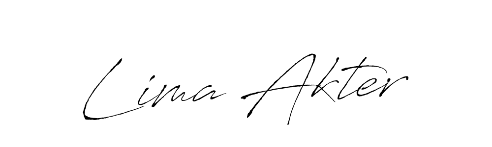 Make a beautiful signature design for name Lima Akter. With this signature (Antro_Vectra) style, you can create a handwritten signature for free. Lima Akter signature style 6 images and pictures png