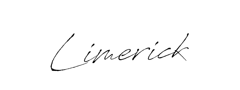 Design your own signature with our free online signature maker. With this signature software, you can create a handwritten (Antro_Vectra) signature for name Limerick. Limerick signature style 6 images and pictures png