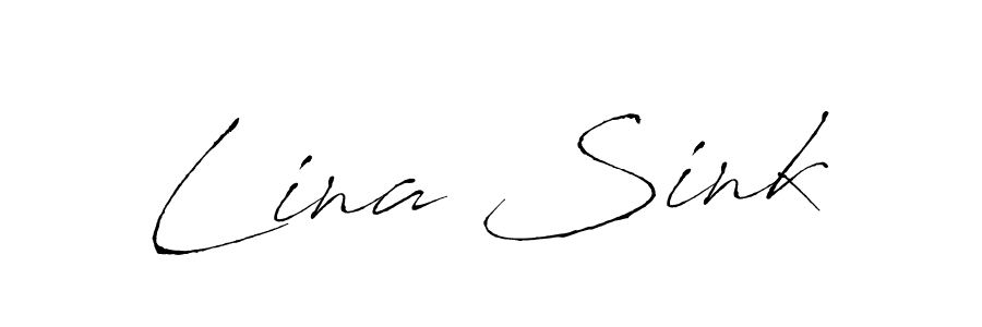 Make a beautiful signature design for name Lina Sink. With this signature (Antro_Vectra) style, you can create a handwritten signature for free. Lina Sink signature style 6 images and pictures png