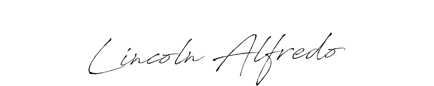 How to make Lincoln Alfredo name signature. Use Antro_Vectra style for creating short signs online. This is the latest handwritten sign. Lincoln Alfredo signature style 6 images and pictures png