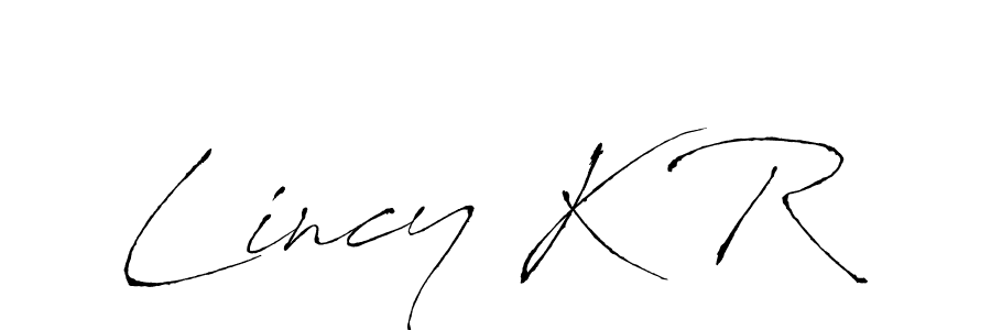 Use a signature maker to create a handwritten signature online. With this signature software, you can design (Antro_Vectra) your own signature for name Lincy K R. Lincy K R signature style 6 images and pictures png