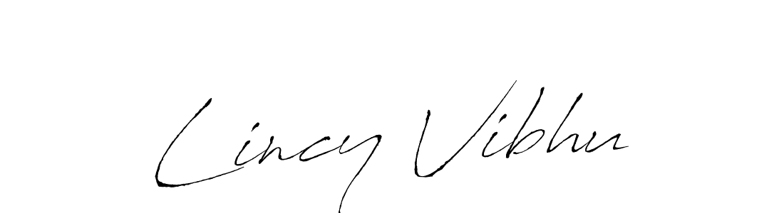 Make a beautiful signature design for name Lincy Vibhu. With this signature (Antro_Vectra) style, you can create a handwritten signature for free. Lincy Vibhu signature style 6 images and pictures png